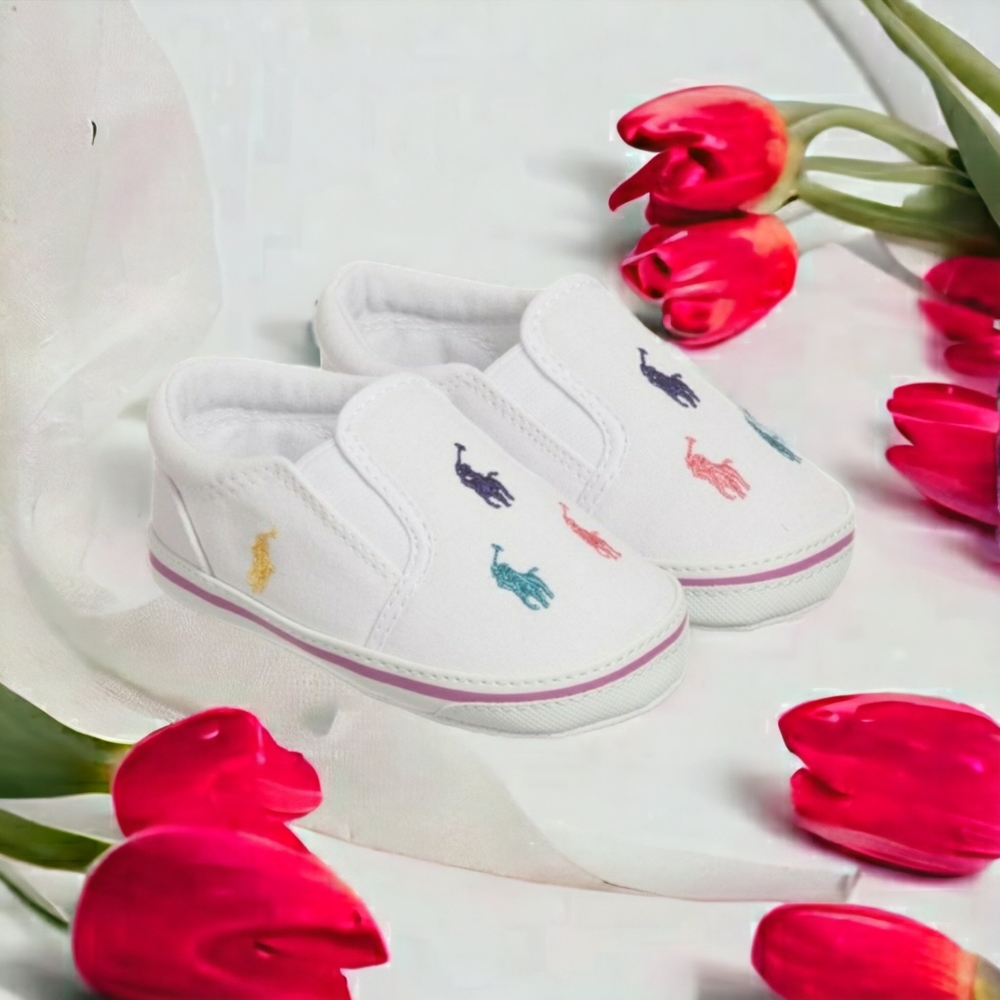 Polo Ralph Lauren Embroidered Pre-Walkers Baby Slip-on Sneaker Shoes size 1
